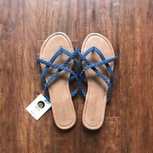 Charles Albert Vegan Leather Navy Blue Sandals